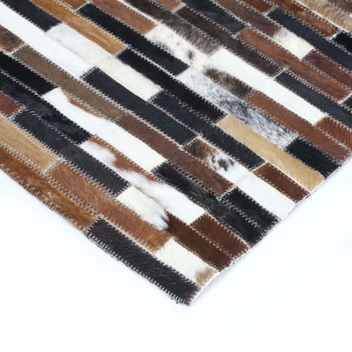 Tapis salon en cuir recyclé CUIR LINES or, THE DECO FACTORY