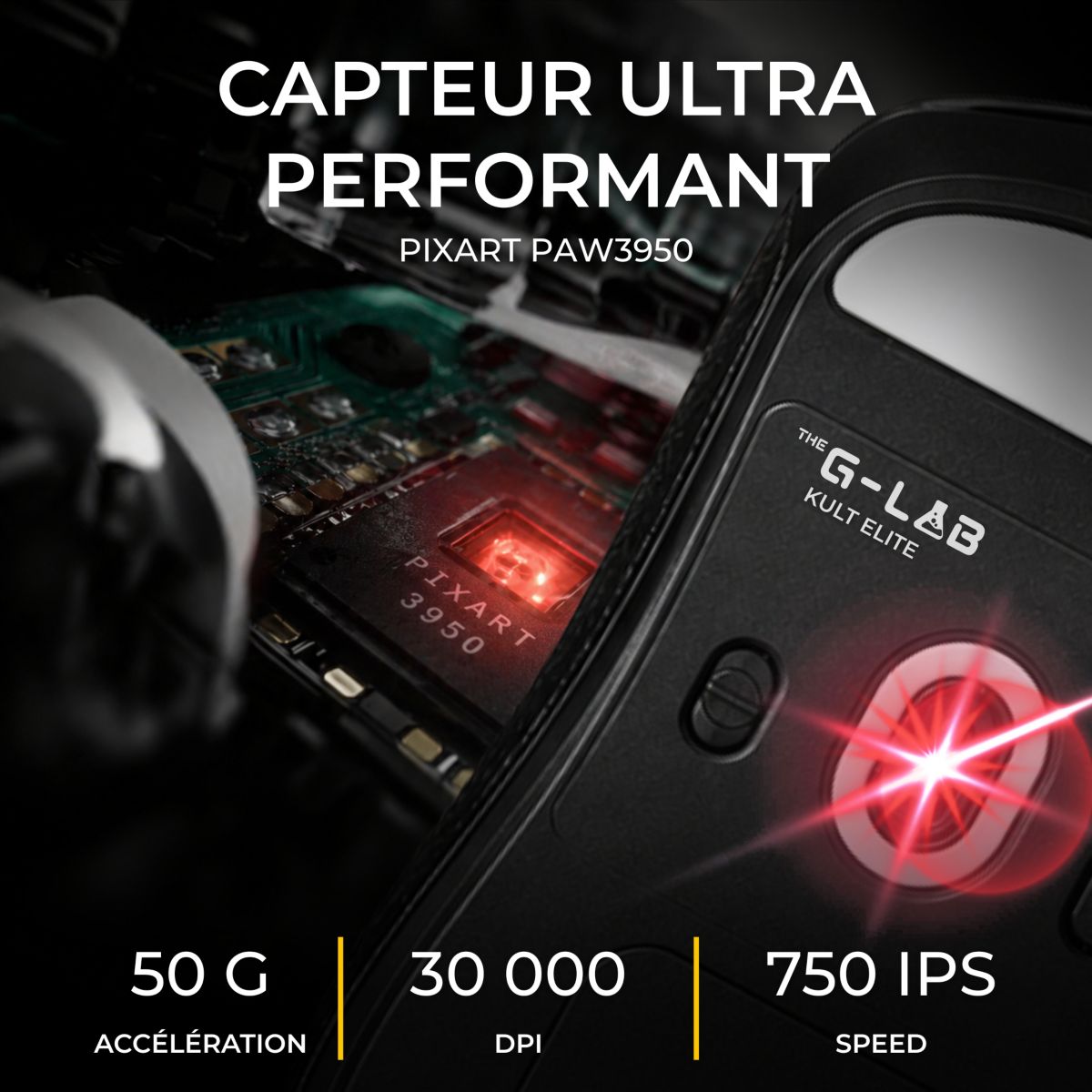 Souris Gamer Sans Fil KULT ELITE M150 couleur unique, THE G-LAB