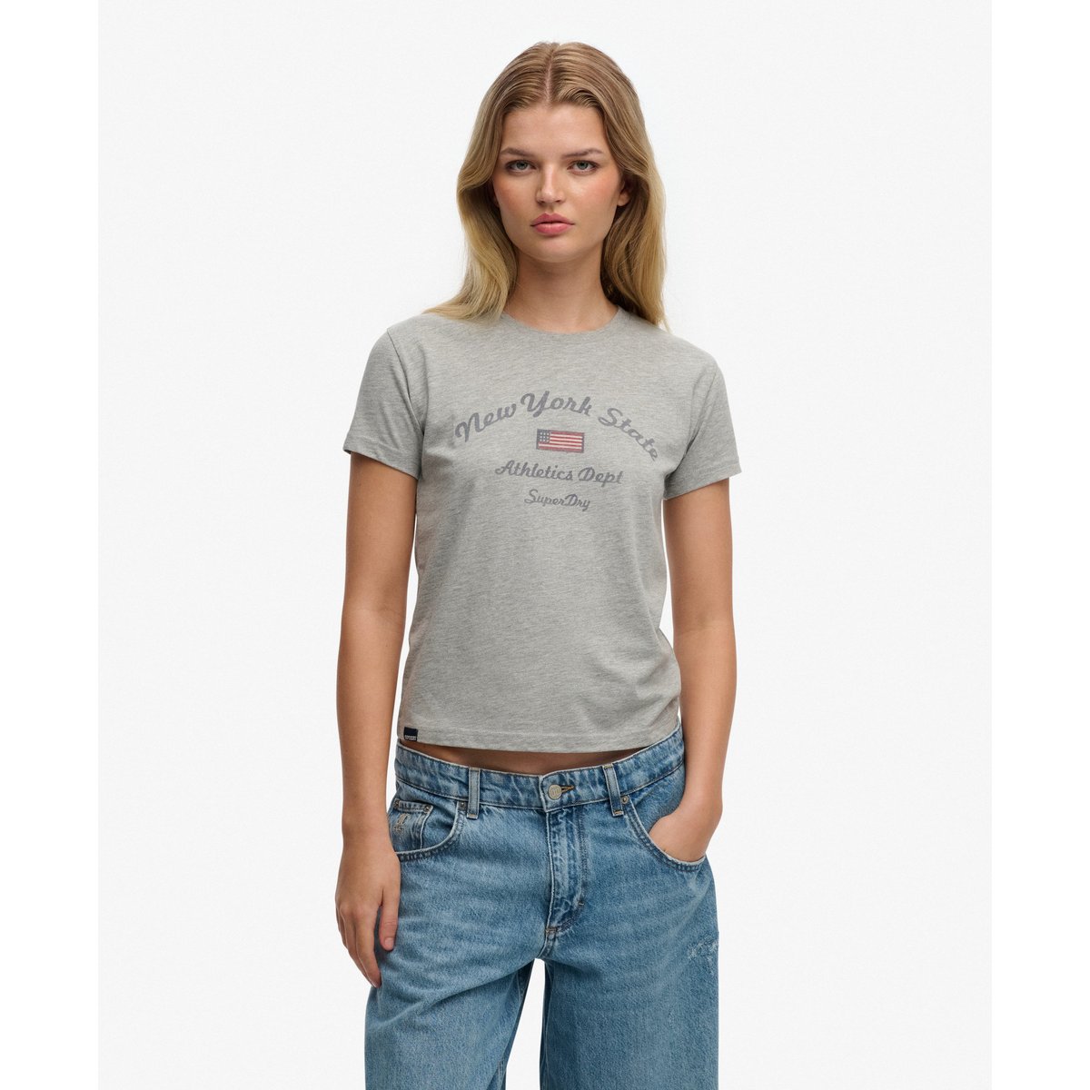 T-shirt Athletic Essentials Graphique Coupe Ajustée gris chiné, SUPERDRY