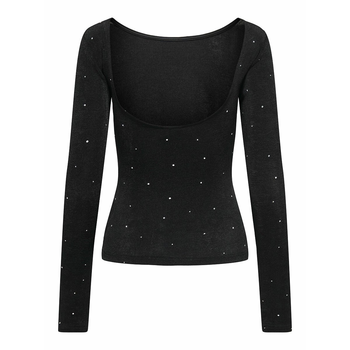 T-shirt met pailletten en lange mouwen zwart, JDY