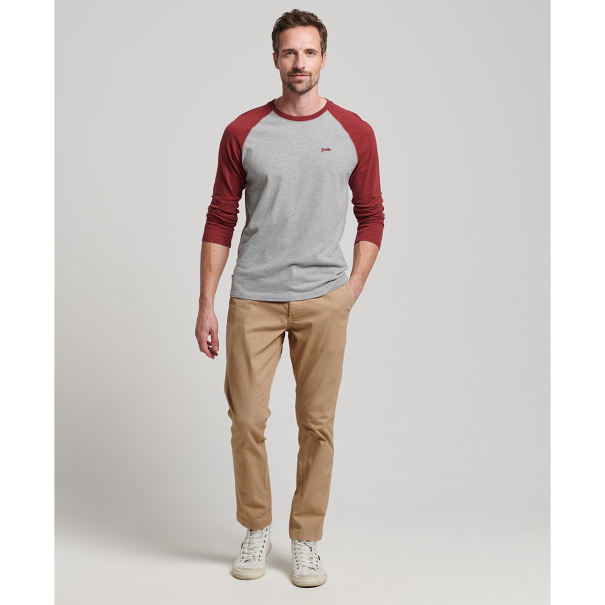 Pantalon chino slim stonewash, SUPERDRY