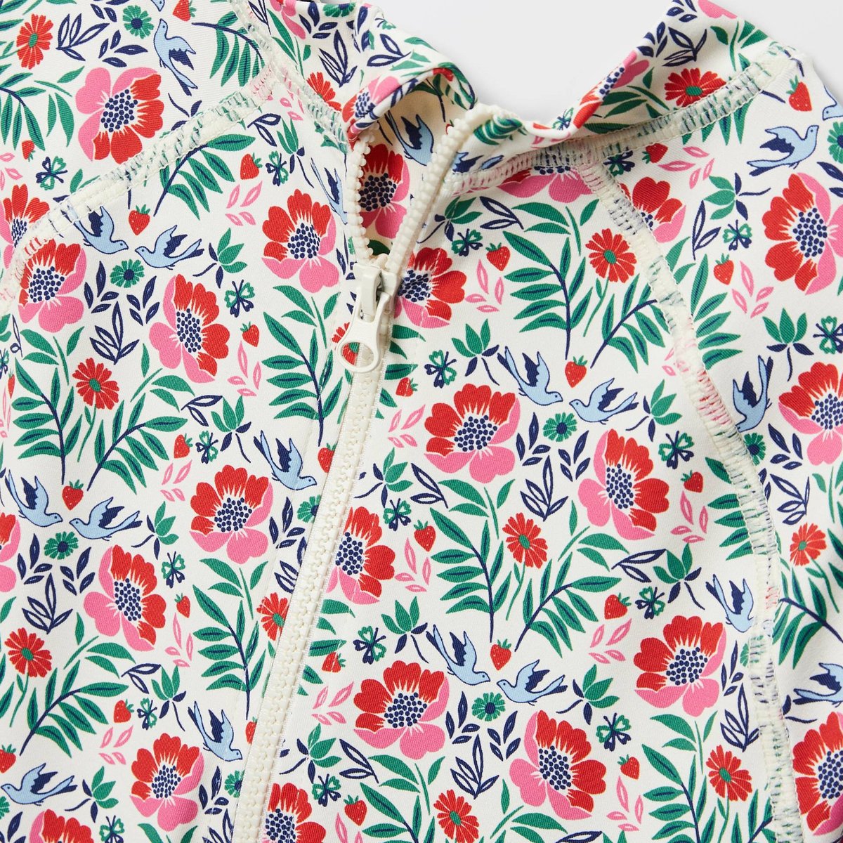 Maillot de bain 1 pièce manches longues imprimé pitaya, MONOPRIX