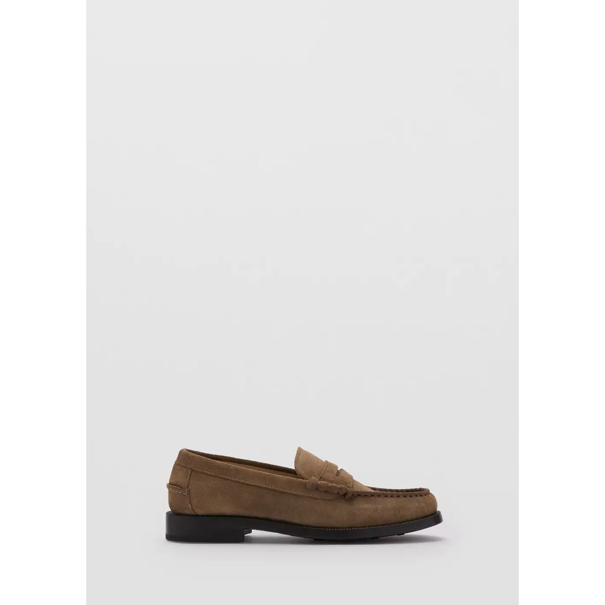 Mocassins découpe cuir suède marron clair/pastel, MANGO MAN