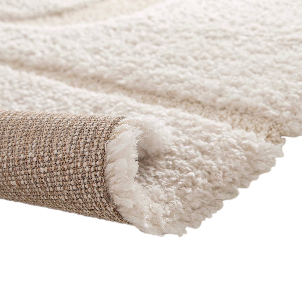 Tapis shaggy doux à relief géométrique  ORGANIC beige, THE DECO FACTORY
