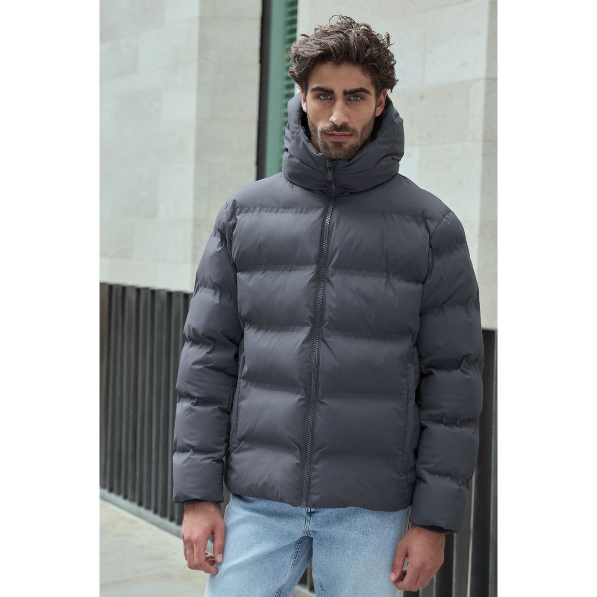 Doudoune à capuche imperméable bleu, NEXT