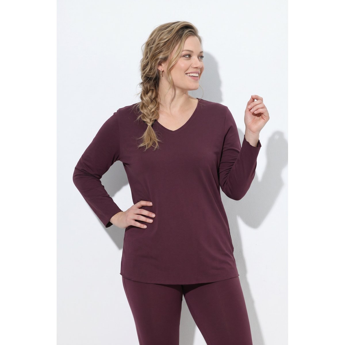 T-shirt « Cut it your way » en coton bio bordeaux, ULLA POPKEN