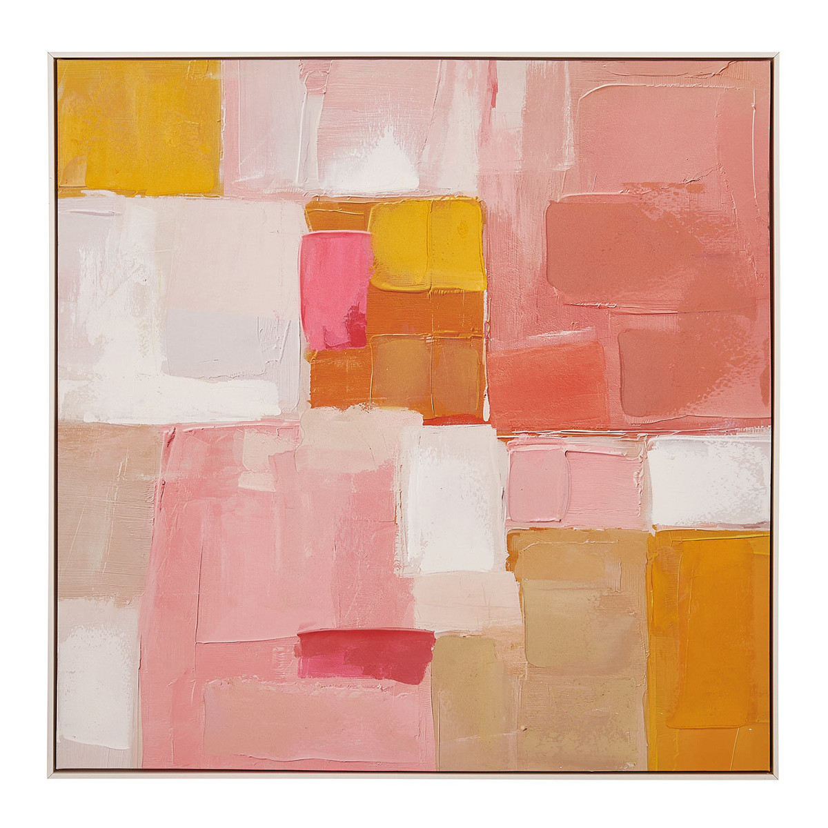 Tableau ÉVEIL PASTEL peinture à l'huile multicolore, BLANC D’IVOIRE