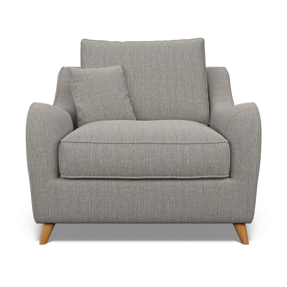 Amelia Tonal Basket Weave Armchair with Light Wood Legs zinc, ÉDITÉ