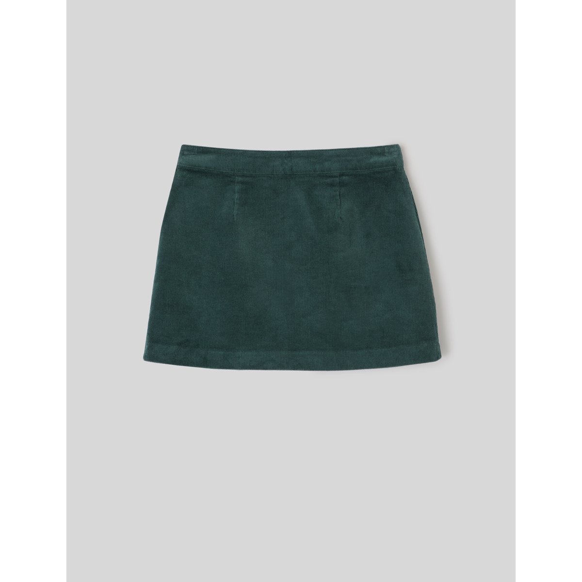 Jupe boutonnée en velours vert sapin, BZB