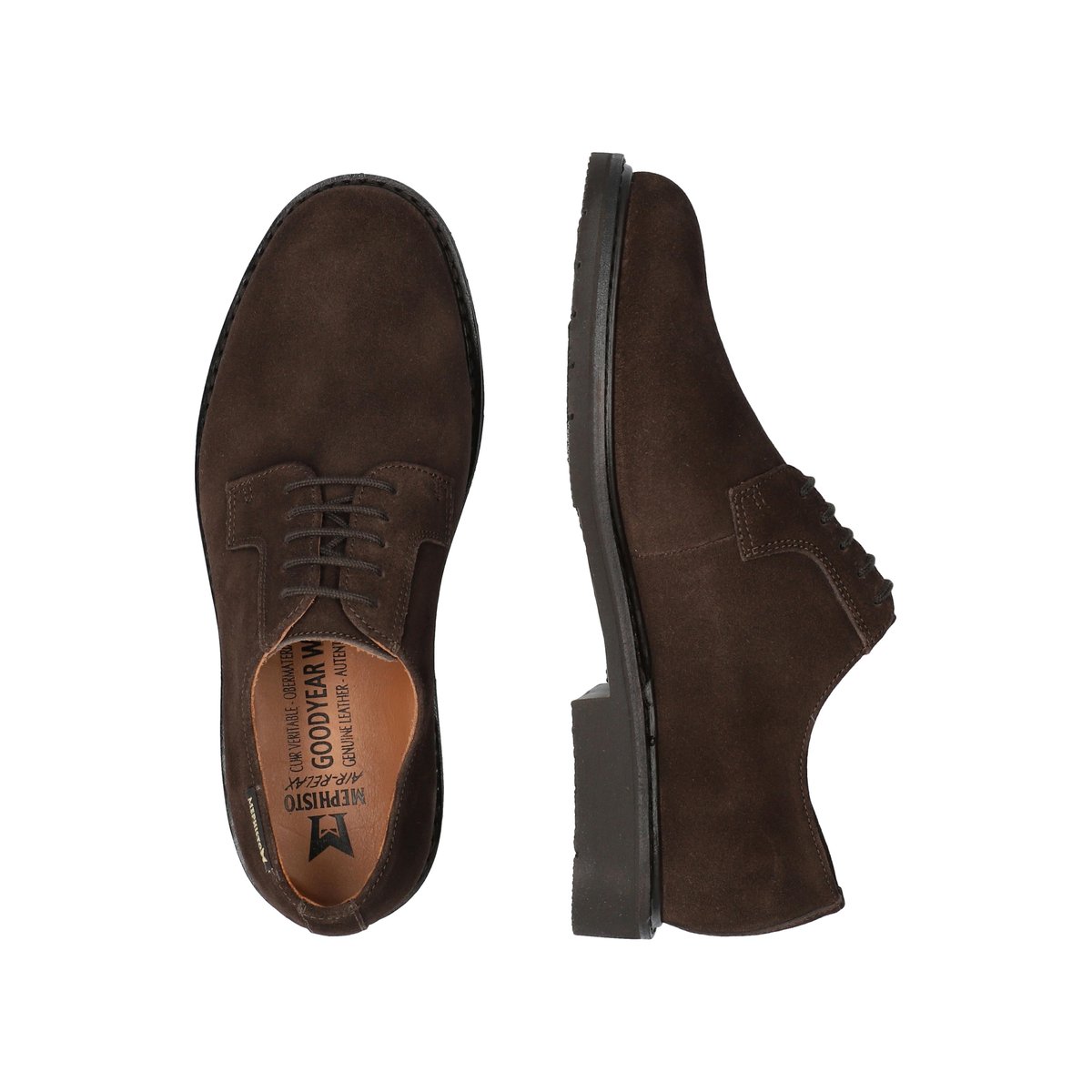 Derbies en cuir MANKO marron foncé 5141, MEPHISTO