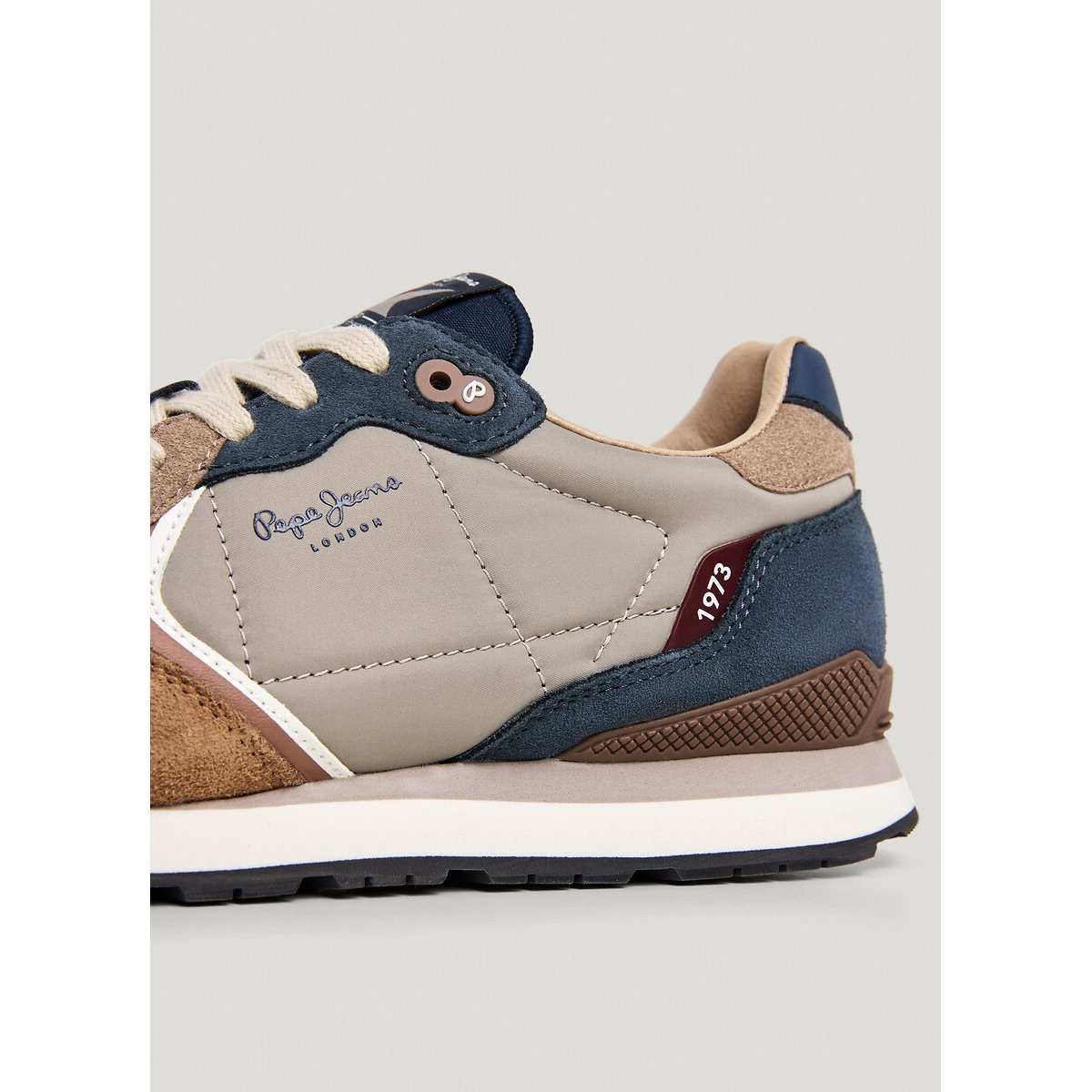 Sneaker im Materialmix BRIT BOOST blau/kamel, PEPE JEANS