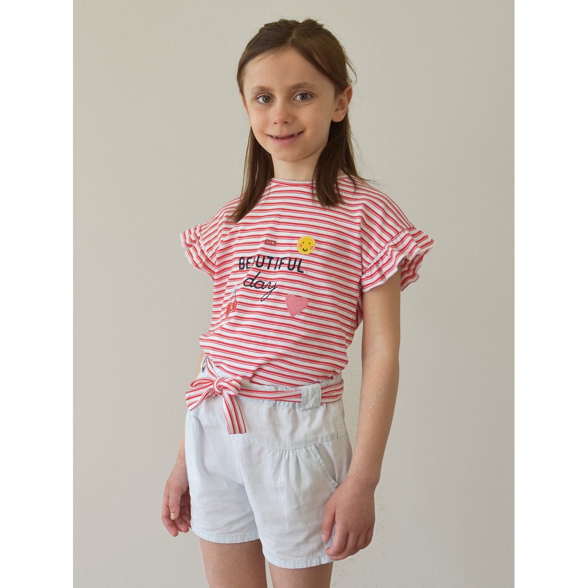 Tee shirt germaine manches courtes enfant blanc, SUCRE D'ORGE