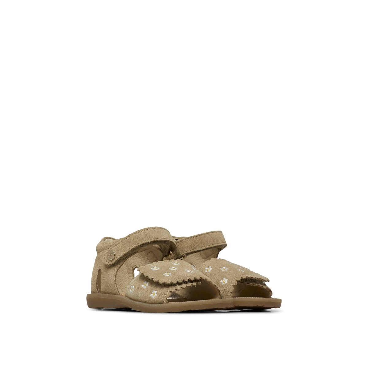 Sandales en suède avec imprimé marguerites MAYA EMBR beige, NATURINO
