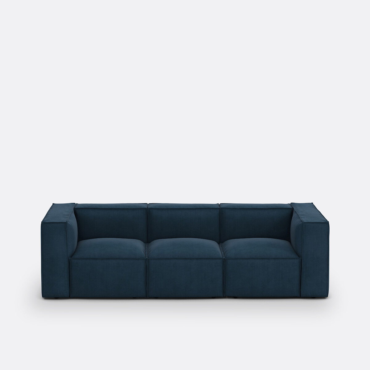 Modulaire zetel, 3-zit, ribfluweel, Seven blauw, LA REDOUTE INTERIEURS