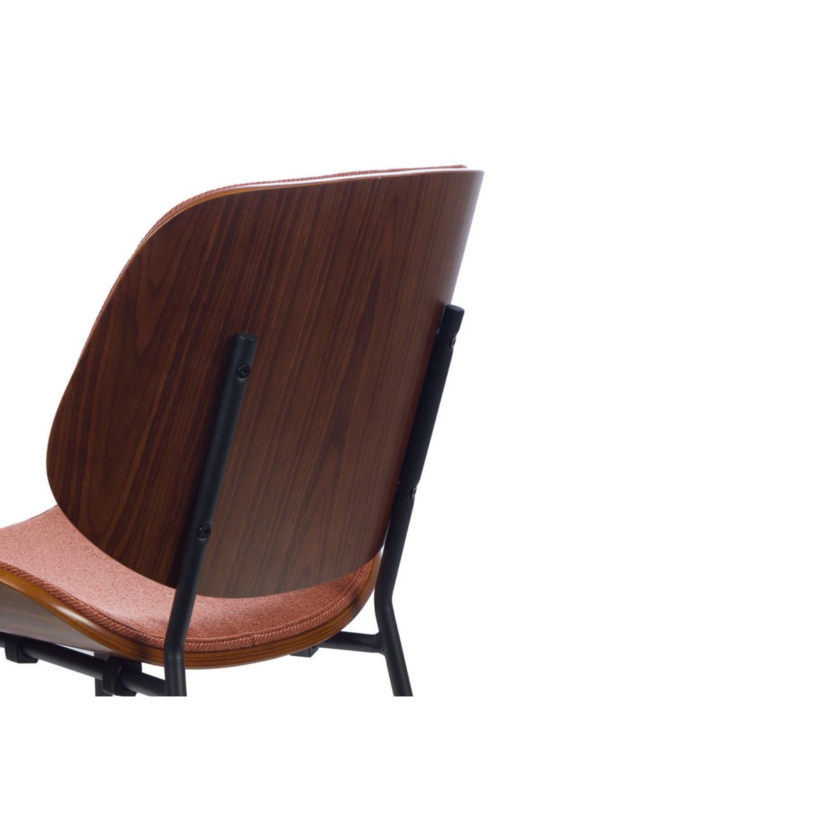 Chaises rétro en noyer et tissu (lot de 2) - ELLEA orange terracotta, HELLIN, DEPUIS 1862