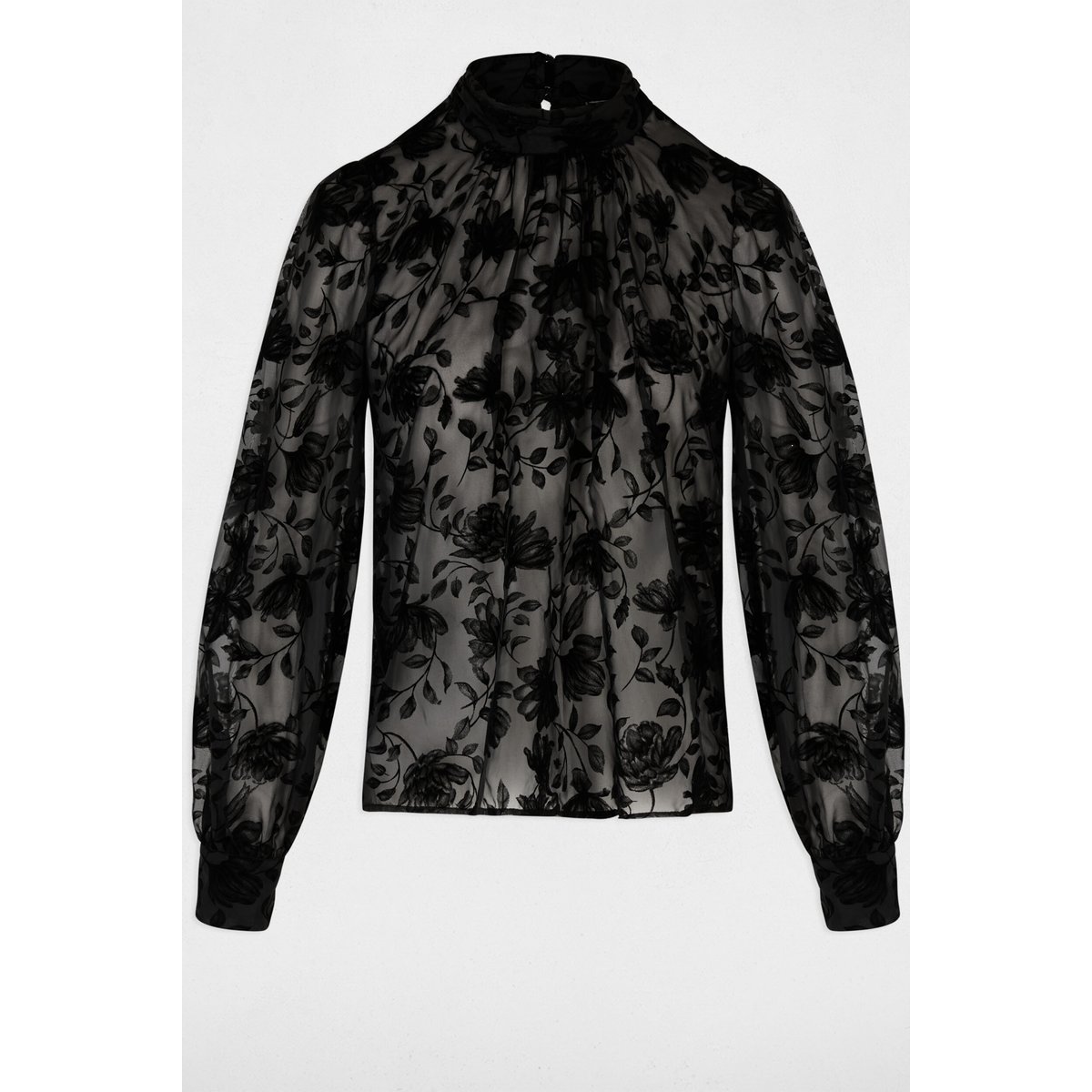 Chemise col lavallière noir, MORGAN