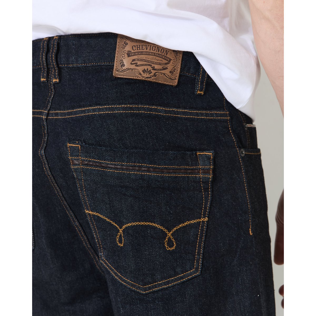 Jeans large en coton DORIAN bleu marine, CHEVIGNON