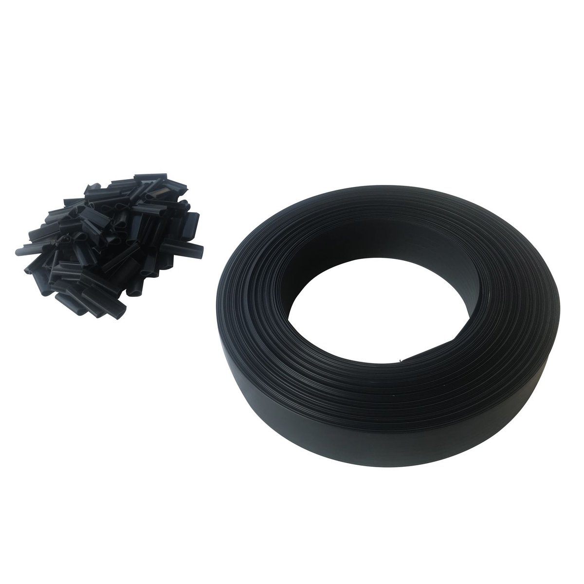 Lamelle occultante PVC avec clip de fixation de 50 m pour grillages rigides gris foncé, TOILINUX