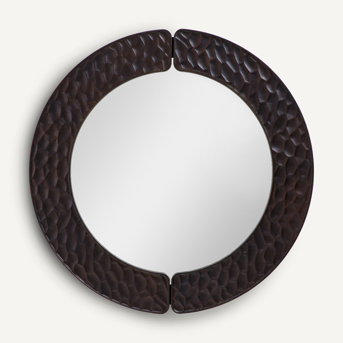 Miroir rond finition gougée diamètre 100 cm Kuchim café grillé, AM.PM