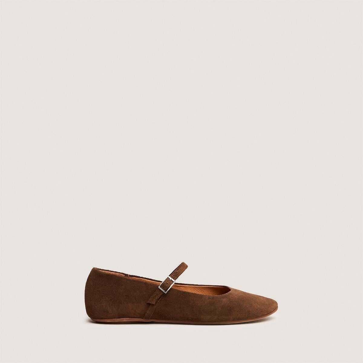 Drima leather Mary Jane ballet pumps brown, JONAK