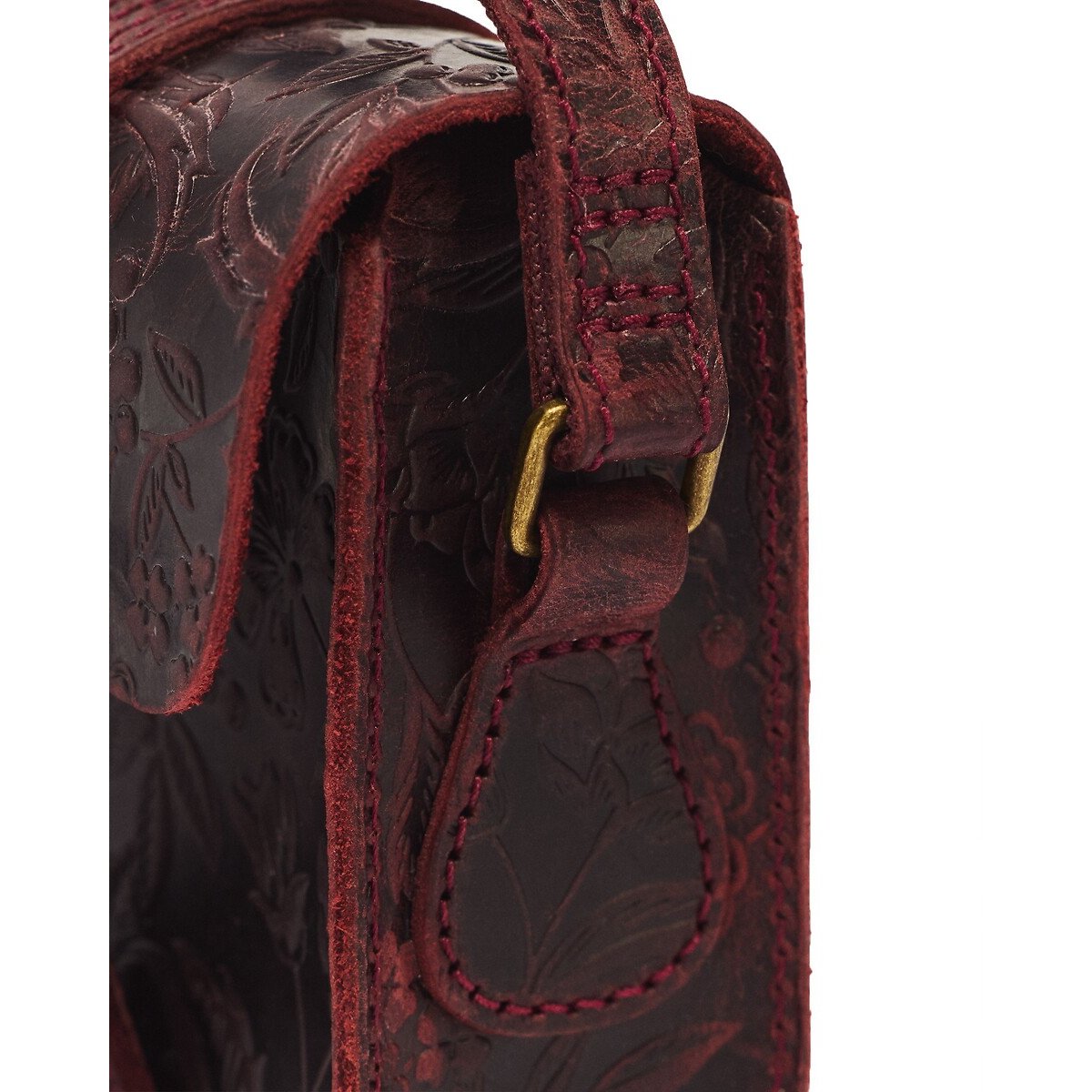 Petit sac bandoulière en cuir Crazy Horse rouge, DR. MARTENS
