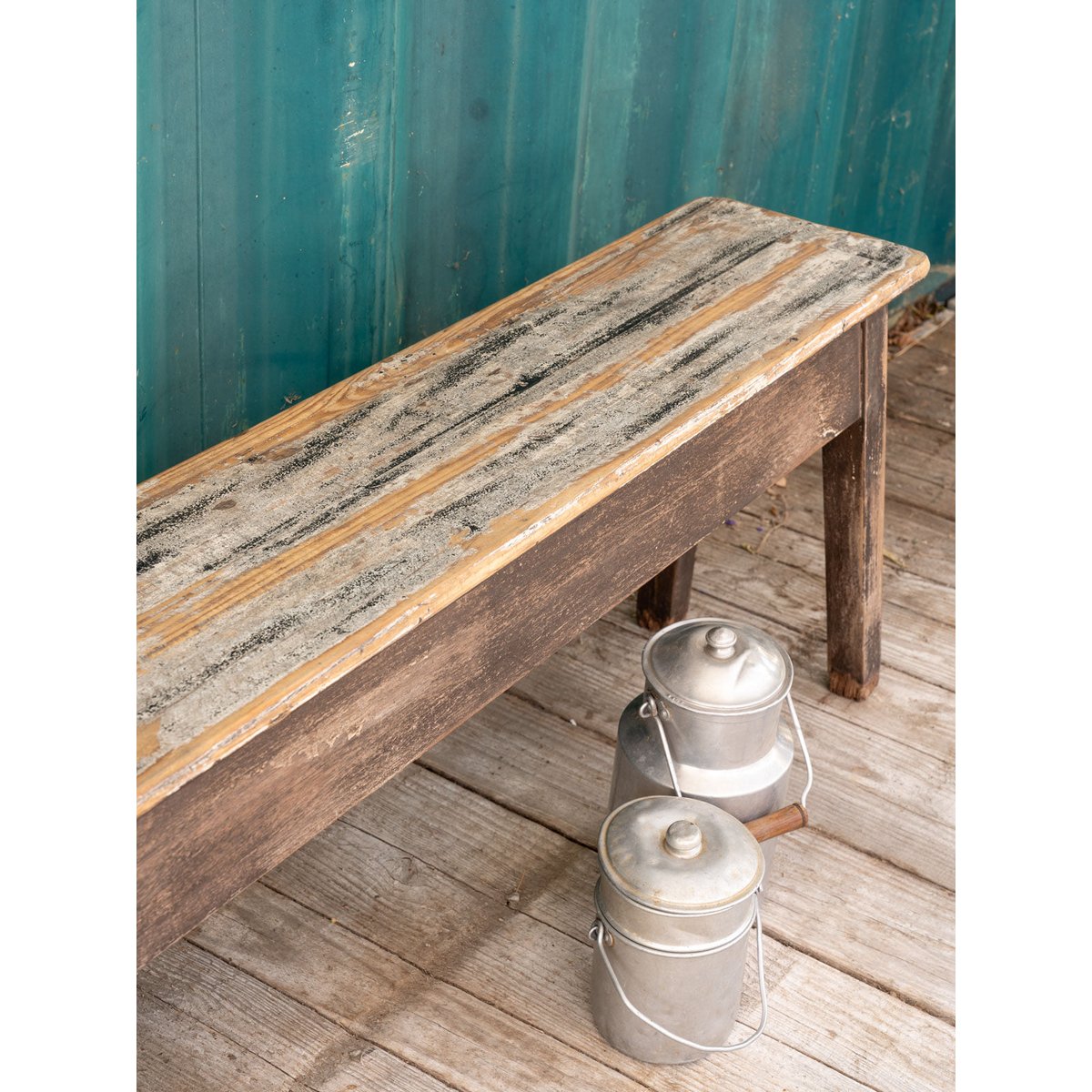 Banc en bois Antoine N°466 - Bon état bois foncé, DEBONGOUT