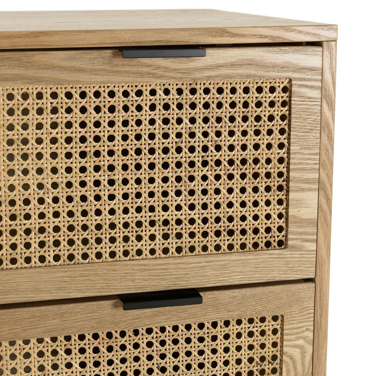 Commode 3 tiroirs cannage en rotin 80 cm PALMA bois naturel, PIER IMPORT