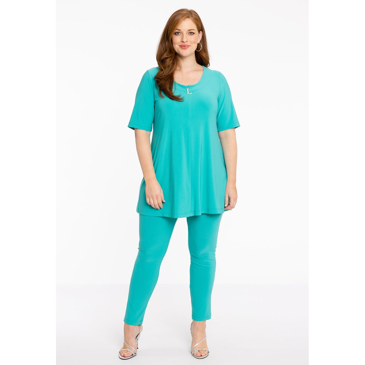 Tunique avec manches courtes turquoise, YOEK