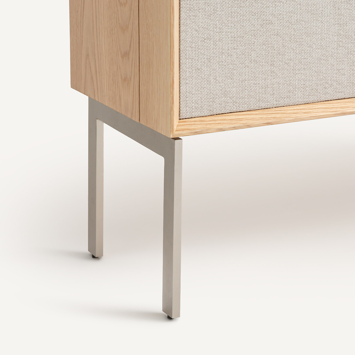 Bureau armoire plaqué chêne tissu texturé, Omid beige ficelle/chêne, AM.PM