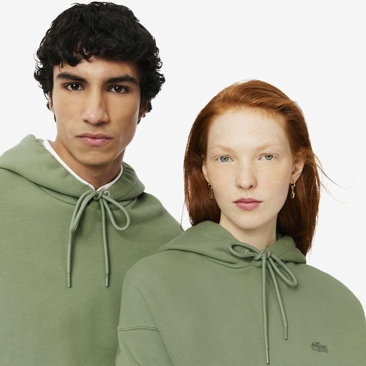 Felpa con cappuccio e logo ton sur ton timo, LACOSTE