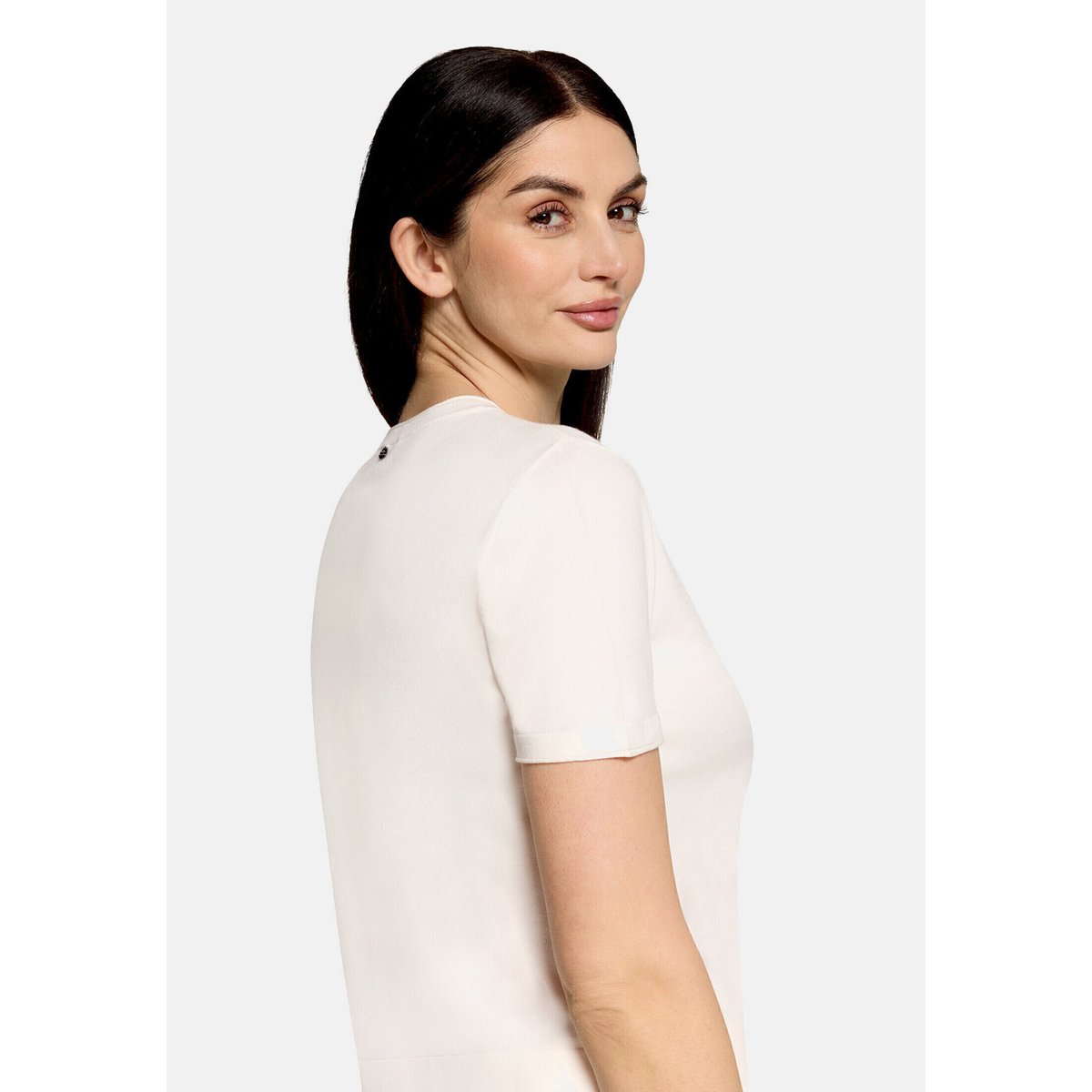Pull-over en fine maille à encolure ronde bright gardenia, VERA MONT