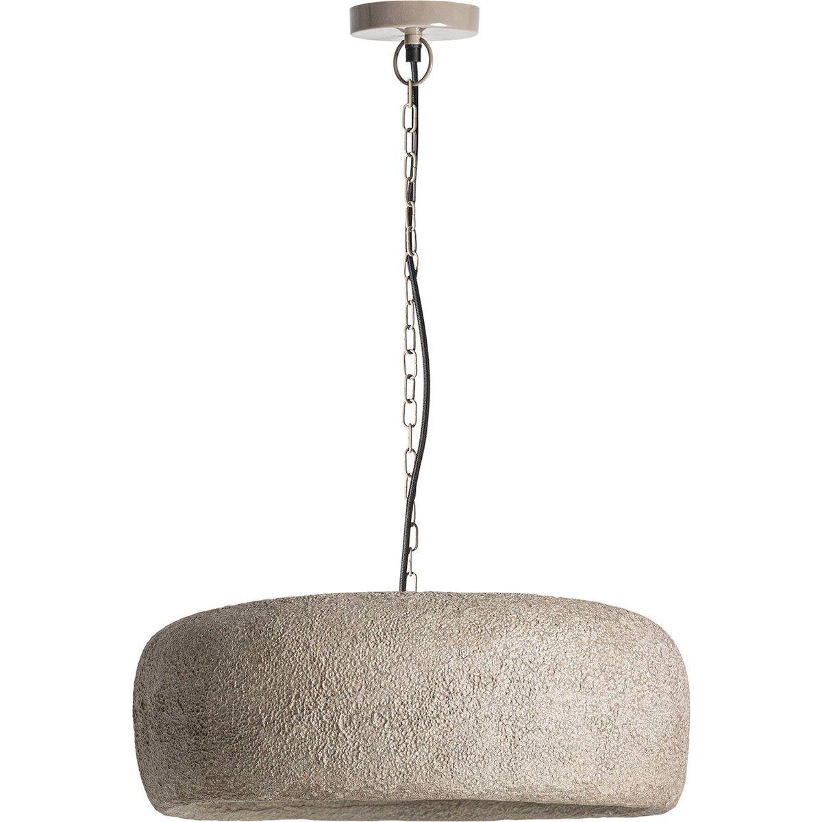Suspension contemporaine en papier mâché finition sablée gris sablé contemporain, RECOLLECTION