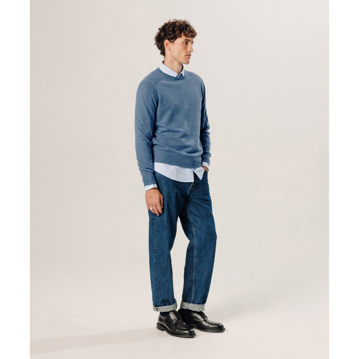Pull col rond en cachemire bleu, RODIER