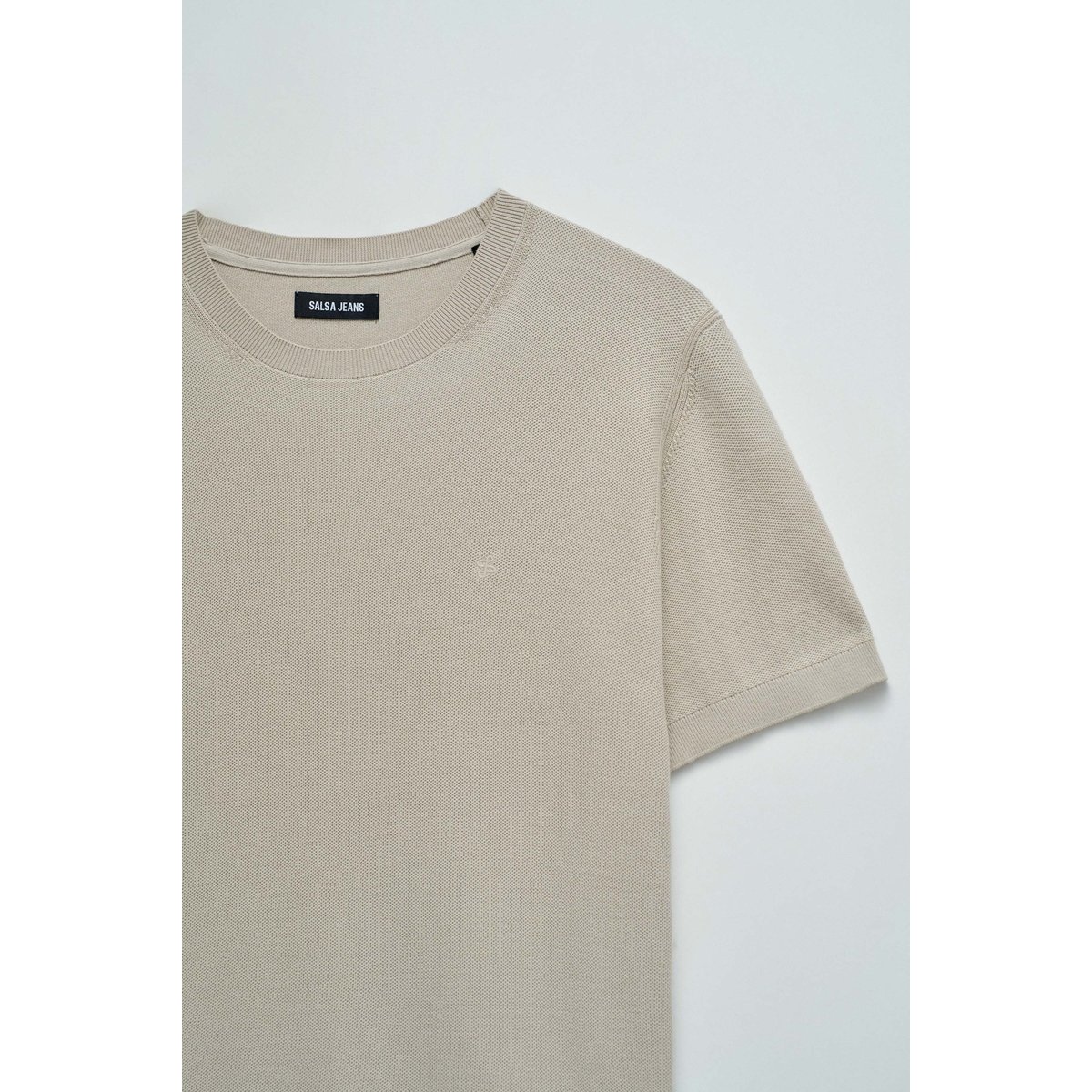 T-SHIRT EN MAILLE TRICOTÉE beige, SALSA JEANS