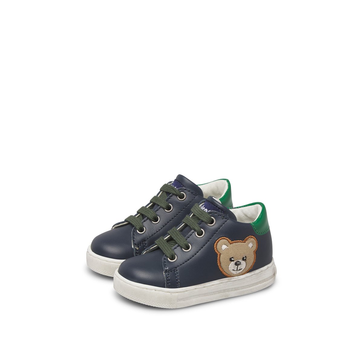 Baskets en cuir GEORDI 3 bleu-vert-, FALCOTTO