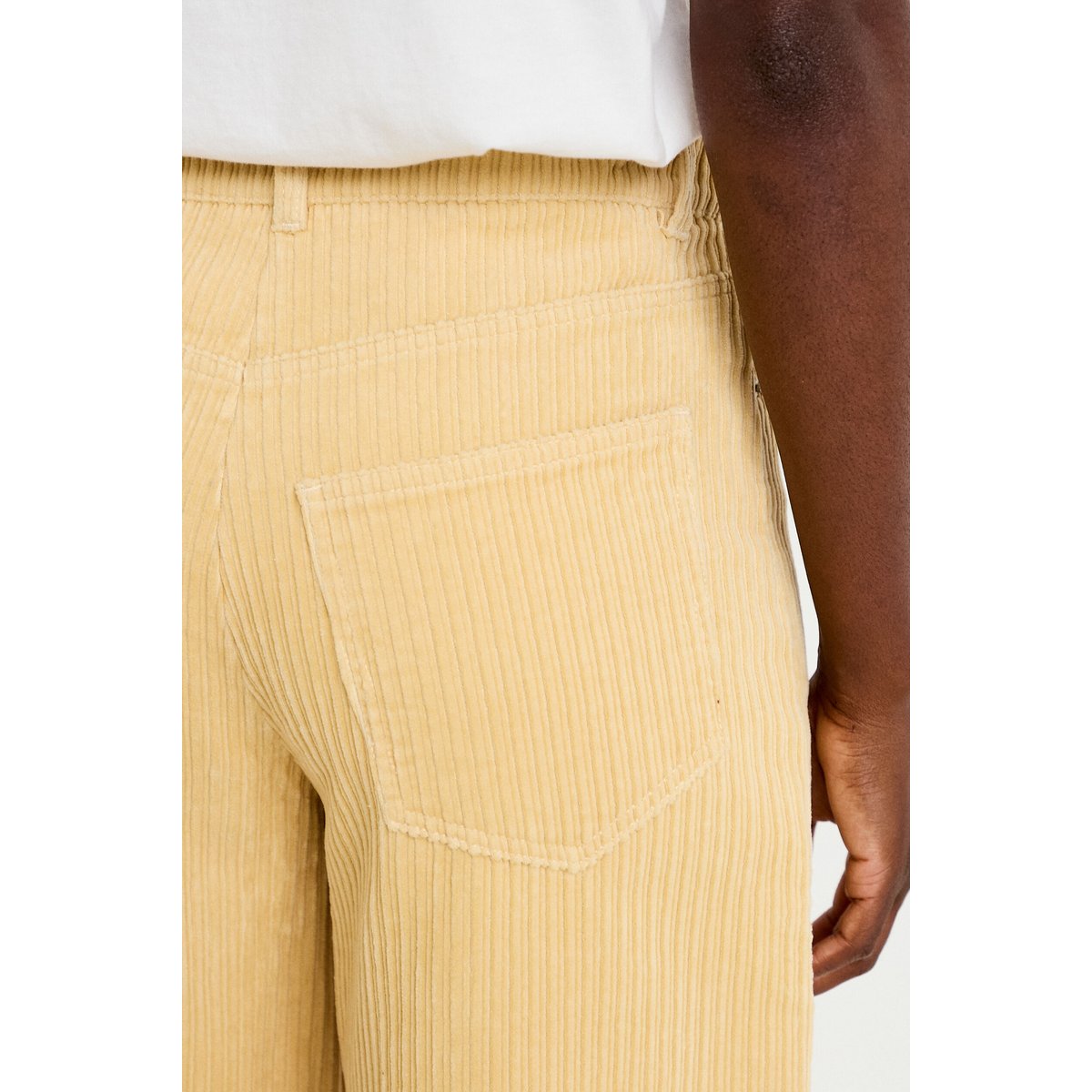 Pantalon large en velours jaune, CACHE CACHE
