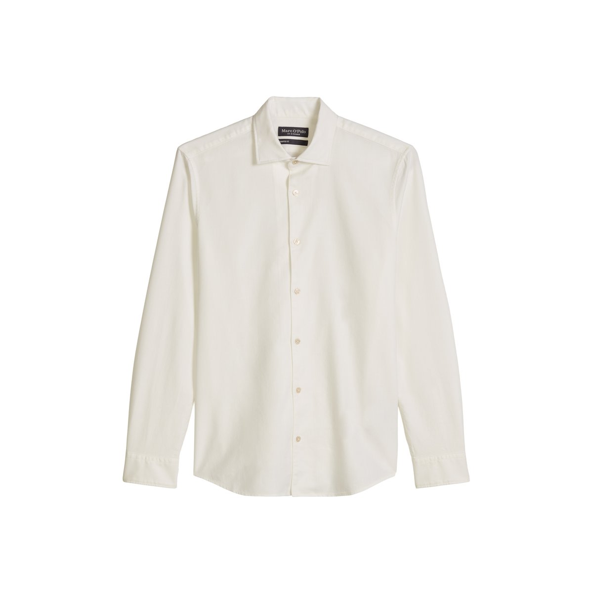 Chemise en sergé ajustée en coton biologique et lyocell blanc, MARC O'POLO