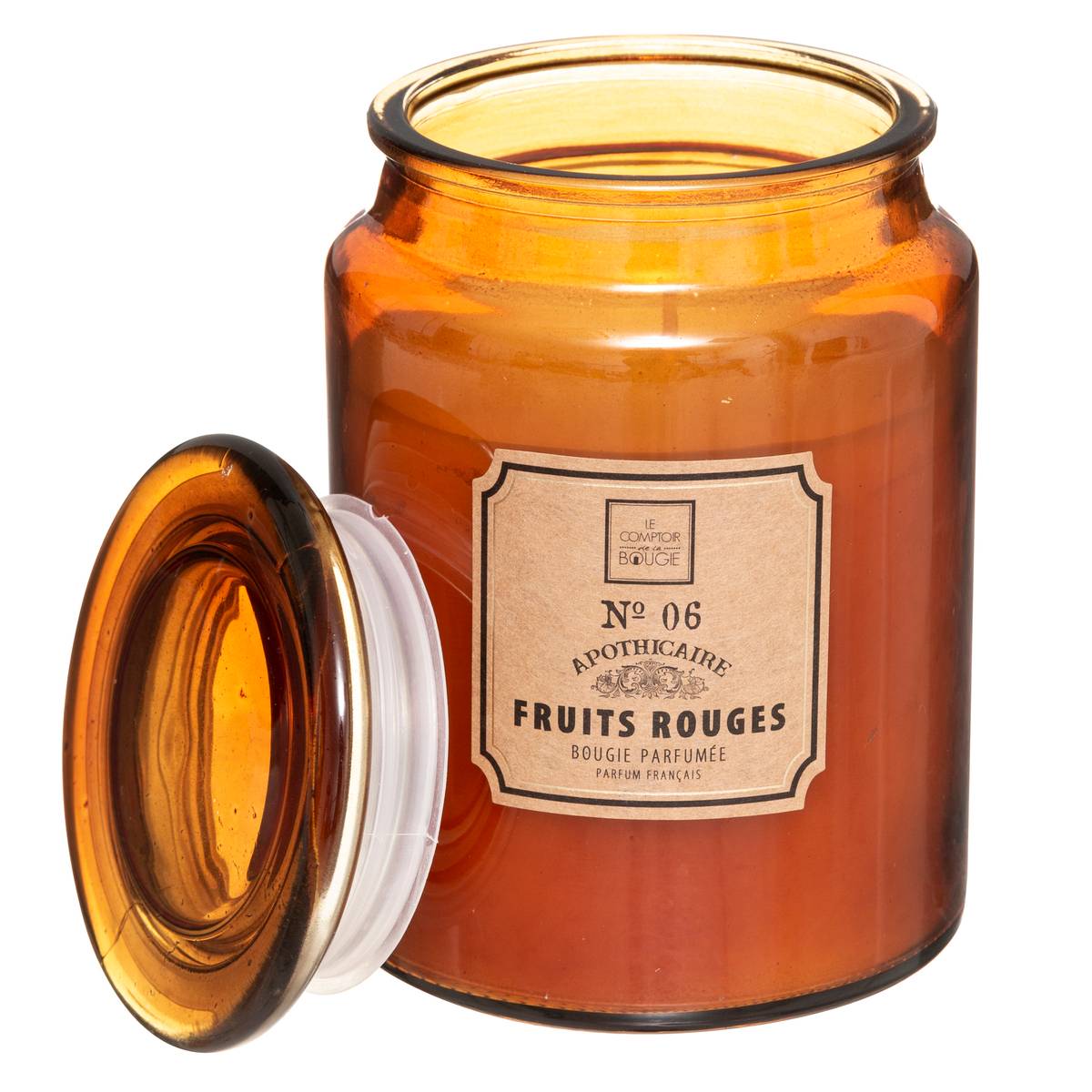 Bougie parfumée en flacon ambré NINA multicolore, ATMOSPHERA