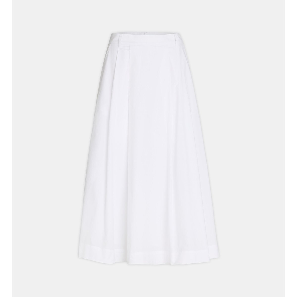 Jupe trapèze à pinces ecaille pop en popeline de coton bio blanc, GALERIES LAFAYETTE