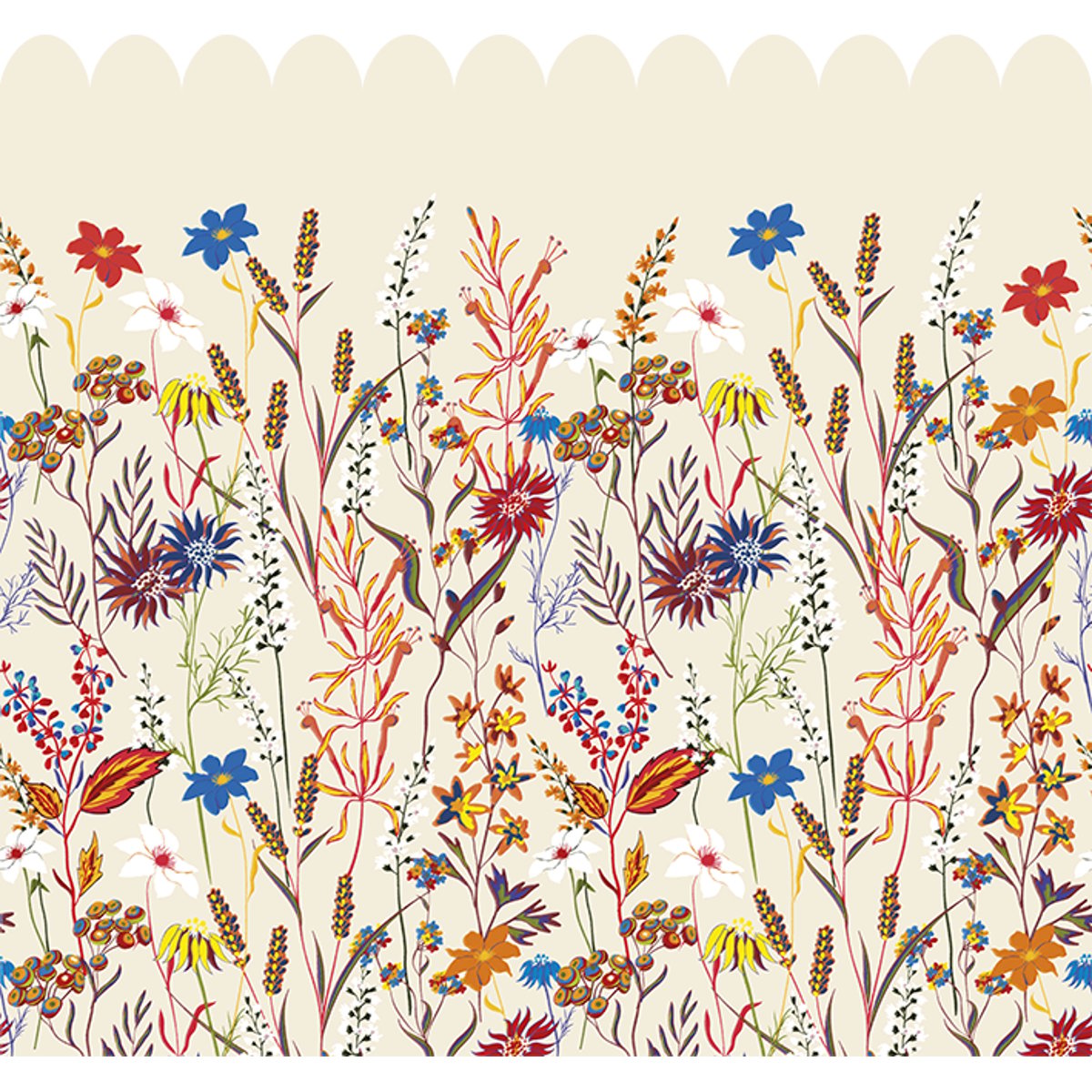 Jardin d'été - Soubassement adhésif 96 x 90 cm bleu, LE PAPIERS DE NINON