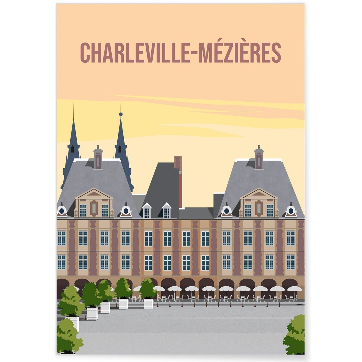 Affiche ville Charleville-Mézières blanc, L'AFFICHERIE