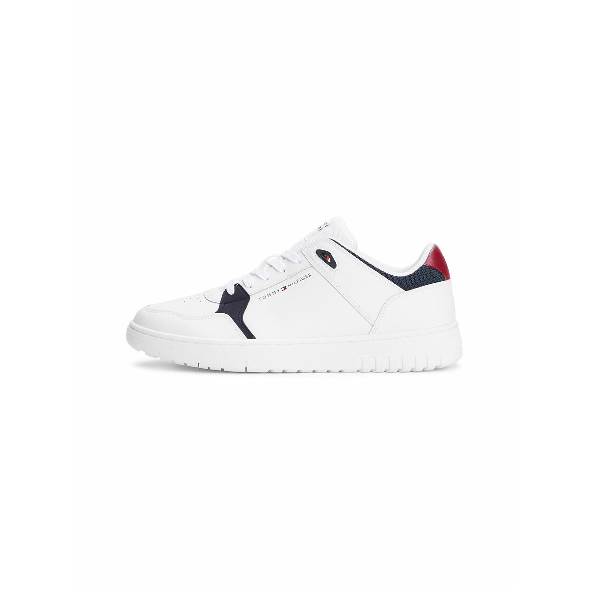 Baskets en cuir Core blanc/bleu marine, TOMMY HILFIGER