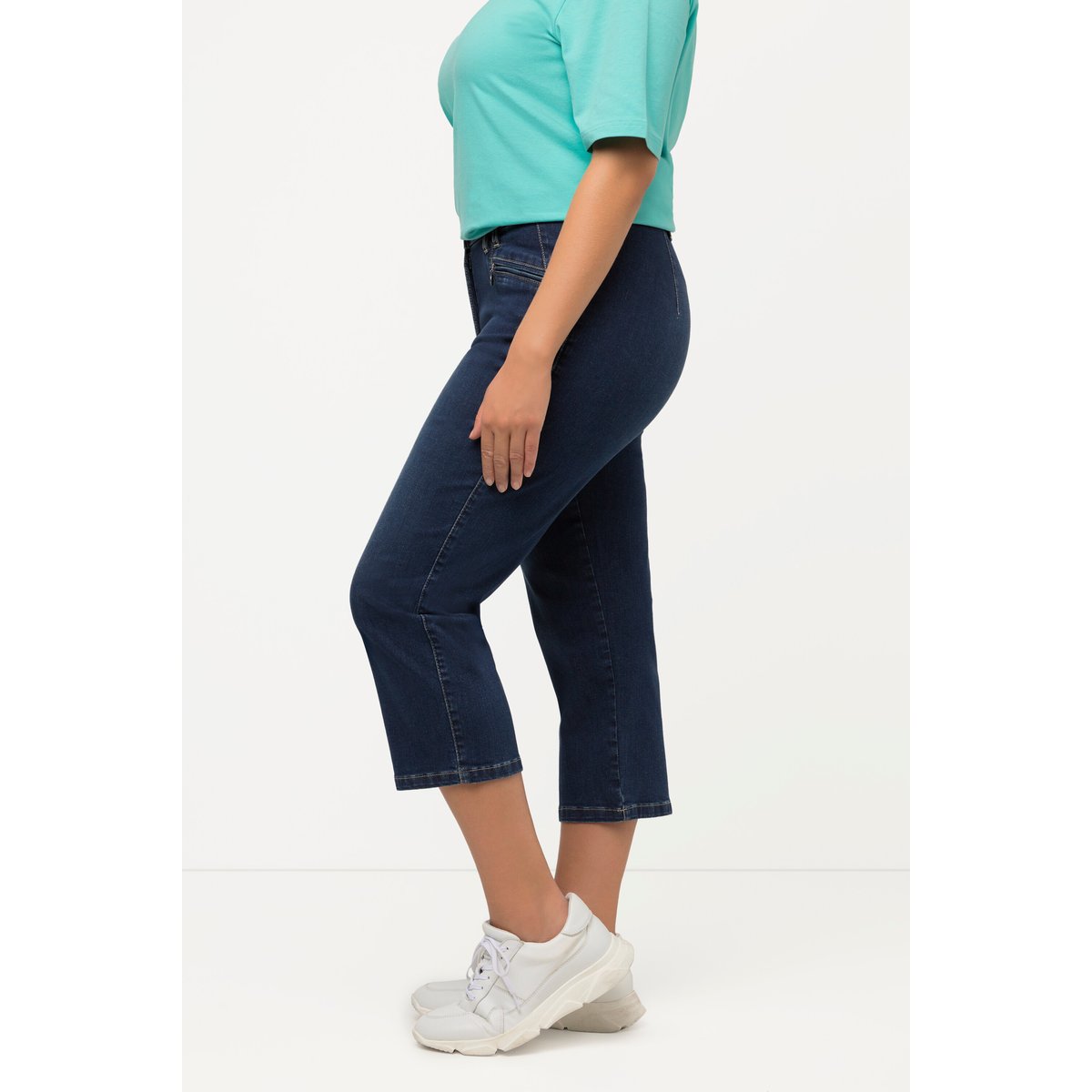 Jean Mony 7/8. Taille élastique. bleu jean, ULLA POPKEN
