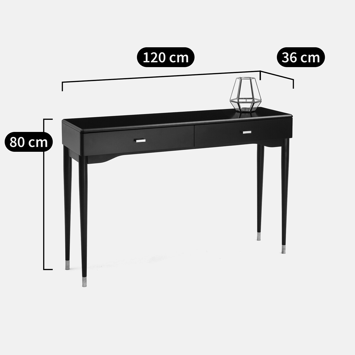 Console, 2 tiroirs, NOVANI noir, LA REDOUTE INTERIEURS