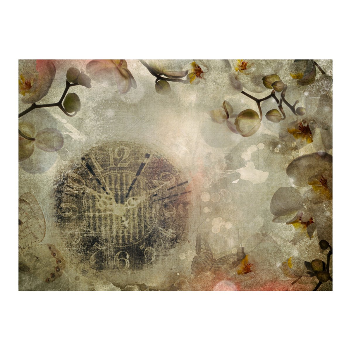 Papier peint intissé panoramique Vintage et Retro horloge (vintage) noir, EDEN