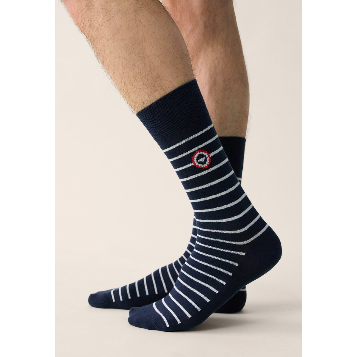 Lot de 5 chaussettes mi-hautes en coton Robuste blanc bleu marine noir gris, LE SLIP FRANCAIS