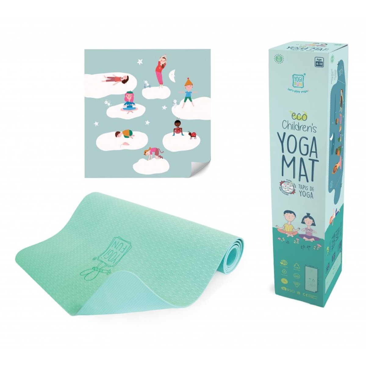 Tapis de yoga enfant vert, BUKI FRANCE