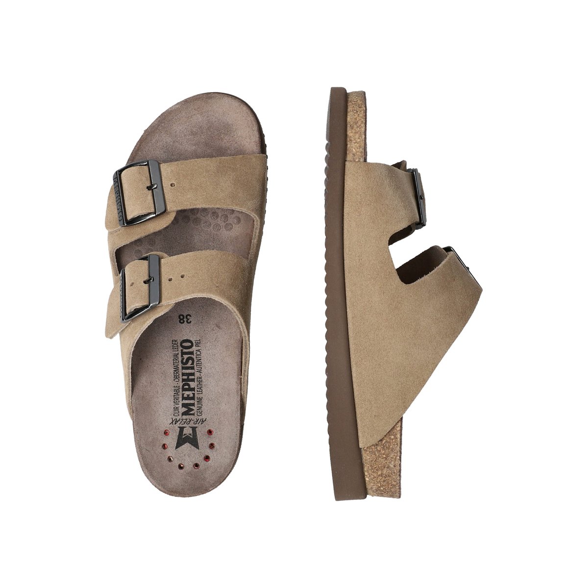 Sandales en cuir HESTER gris p5142954, MEPHISTO