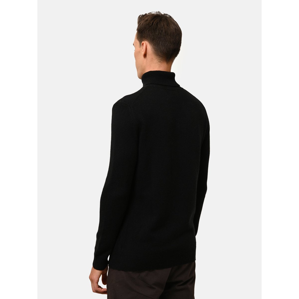 Pull Col Roulé 4 Fils Noir Sacha noir, JUST CASHMERE