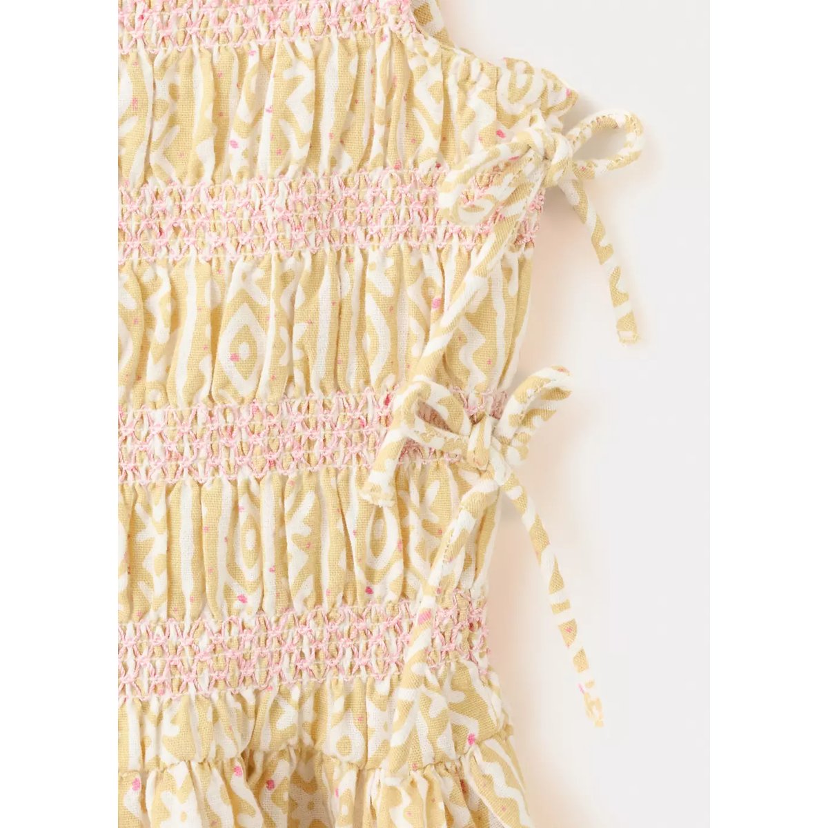 Robe imprimée avec liens sur les côtés écru, MANGO KIDS